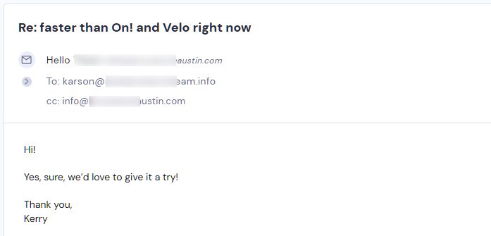 Retailer reply from Sesh Products